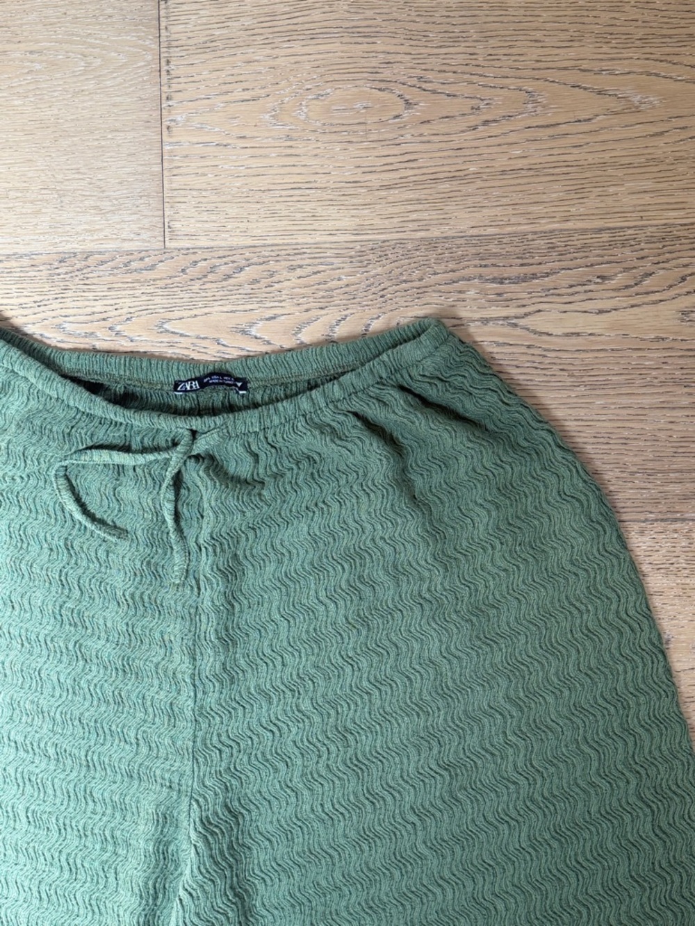 Zara Olive Textured Knit Lounge Pants